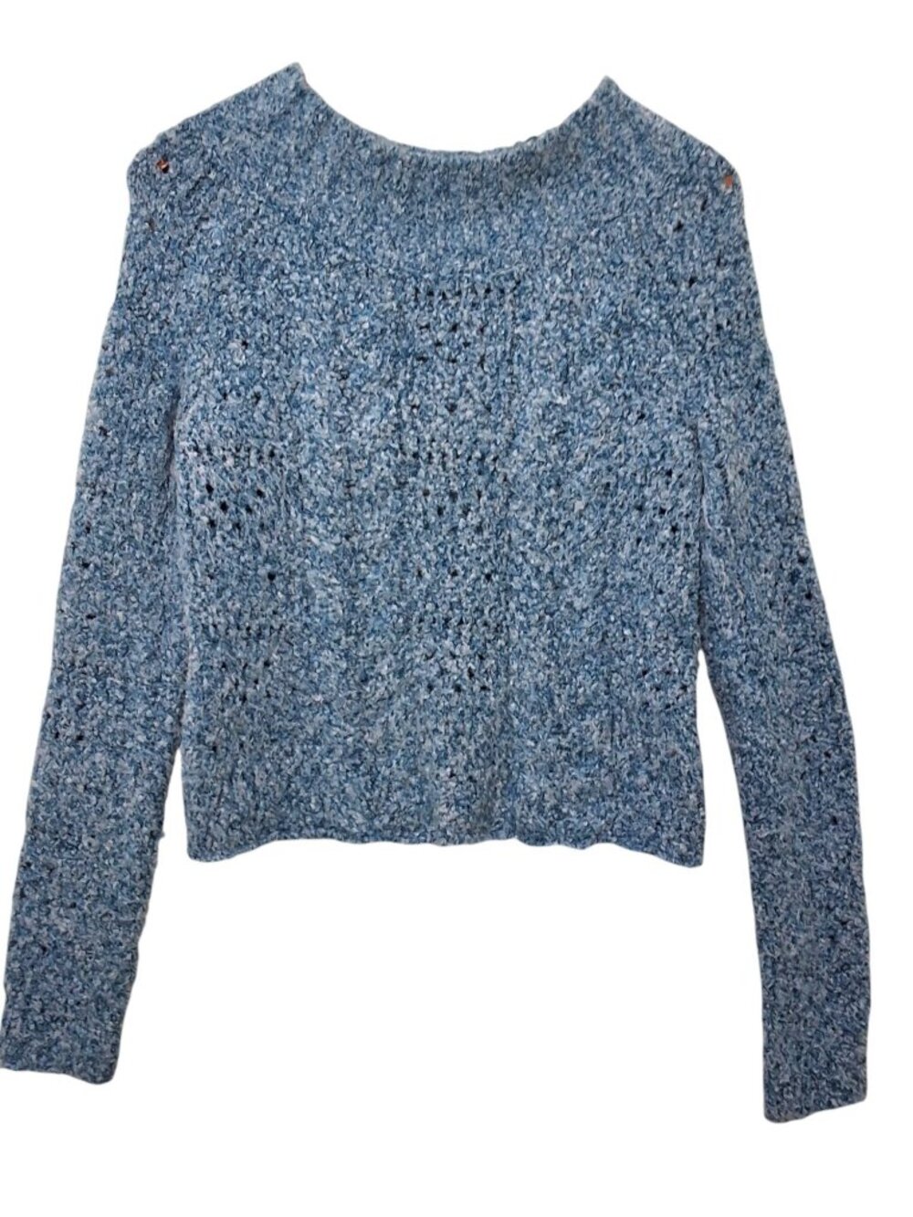 Free People Blue Marine Cropped Pullover Sweater Bateau Neck‎ Womens Sz M